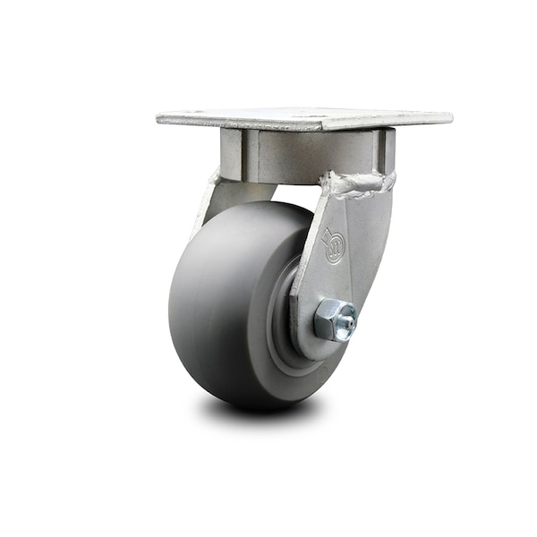 Service Caster 4 Inch Kingpinless Thermoplastic Rubber Wheel Swivel Top Plate Caster SCC SCC-KP30S420-TPRRD - main